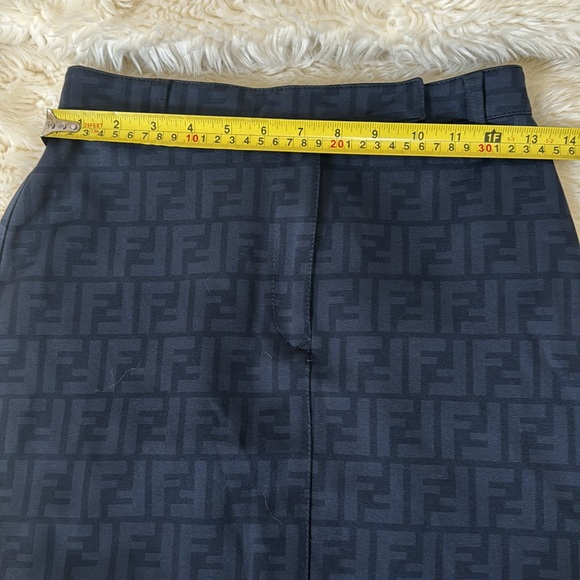 Fendi Jeans Zucca Dark Blue FF logo print skirt - Picture 7 of 8